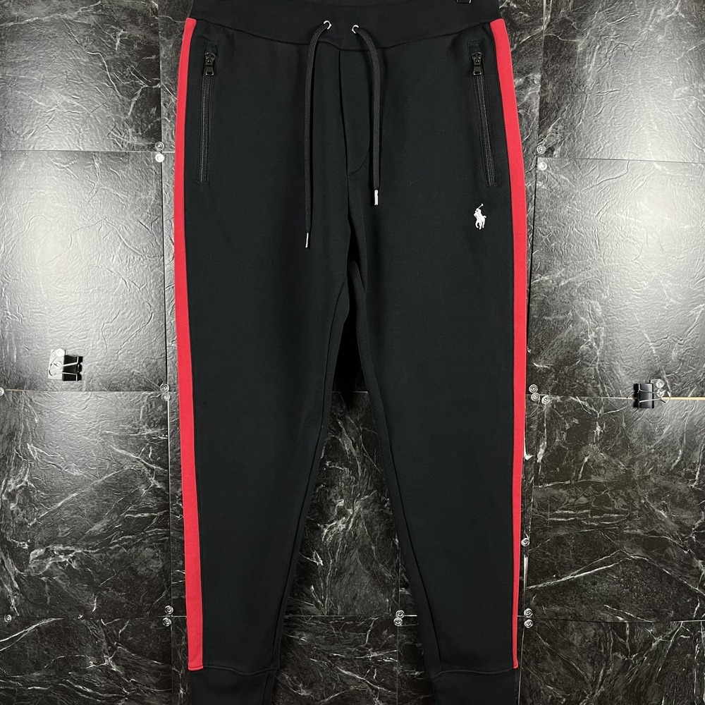 Polo Ralph Lauren Men's Black Striped Knit Sweatpants Jogger XS